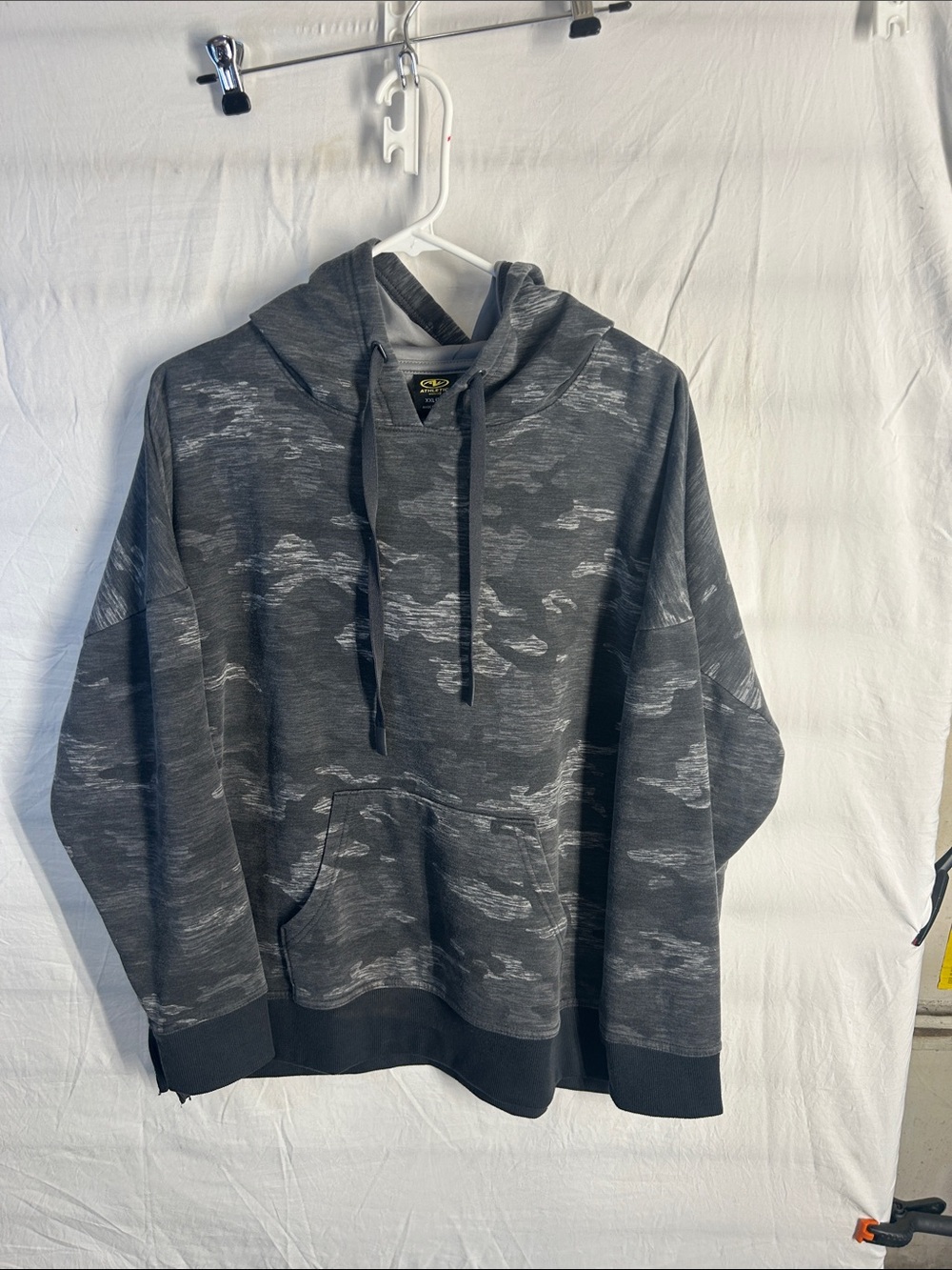 Athletic Works Men's Dark Gray Camo Hooded Sweatshirt